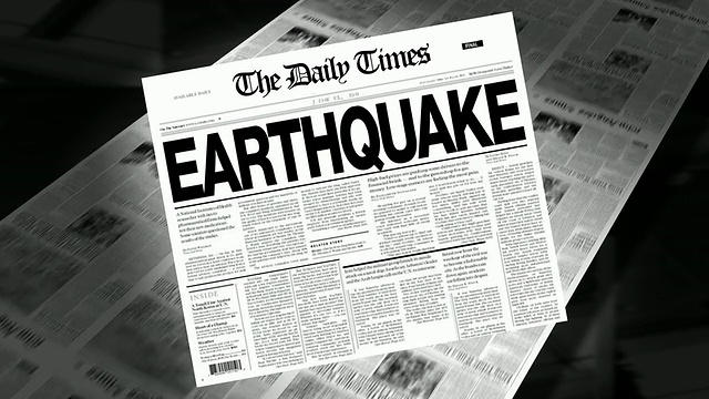 地震-报纸标题(介绍+循环)视频素材