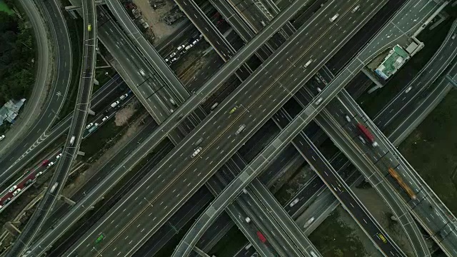 鸟瞰图路口交通公路视频素材