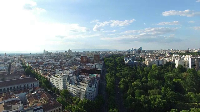空中城市俯瞰马德里，西班牙视频素材