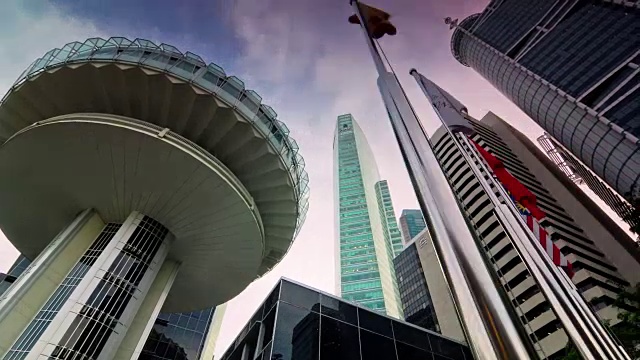 阳光明媚的一天新加坡城市著名的滨海湾酒店全景4k时间的推移视频下载