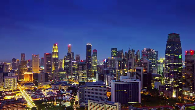 暮光新加坡城市景观屋顶全景4k时间推移视频素材
