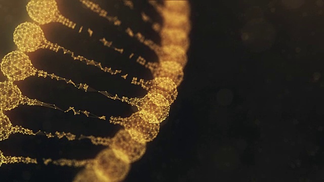 旋转丛DNA链-金橙色版本视频素材