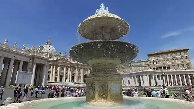 梵蒂冈城的地方和喷泉视频素材