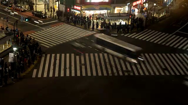 涩谷十字路口的高角度拍摄视频素材