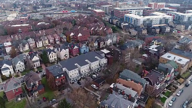 匹兹堡教堂和住宅区鸟瞰图视频素材