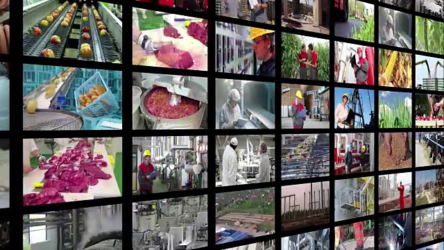 视频墙蒙太奇工业生产视频素材