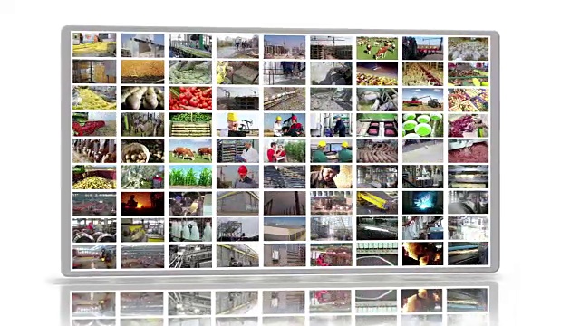视频墙蒙太奇工业生产视频素材
