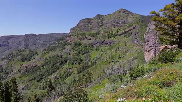 西班牙加那利群岛加拉约内国家公园的罗克·德·阿甘多和本奇基瓜谷视频素材