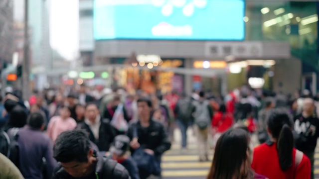 人潮在香港，斑马线视频素材