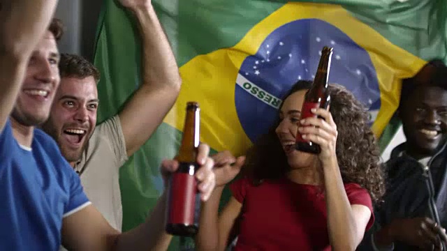 庆祝,爱好者,巴西,竞技运动视频素材