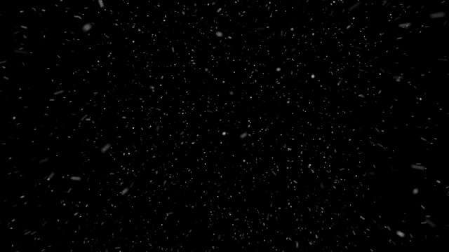 35、圣诞真雪花从顶上飘落，寒假事件用星星无缝环上黑色视频素材