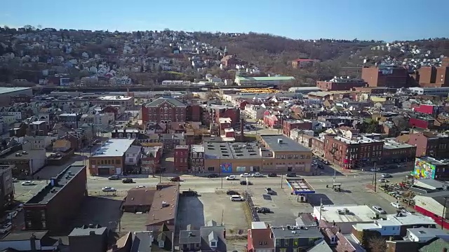 无人机拍摄宾夕法尼亚州匹兹堡市南部视频下载