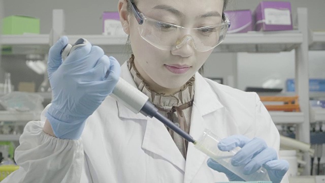 生物实验室亚洲女科学家视频购买