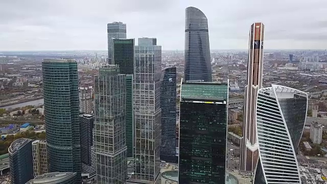 摩天楼莫斯科国际商务中心。高层建筑的莫斯科商业中心莫斯科城市视频素材