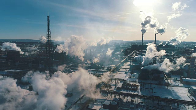 工厂污染的烟雾视频素材