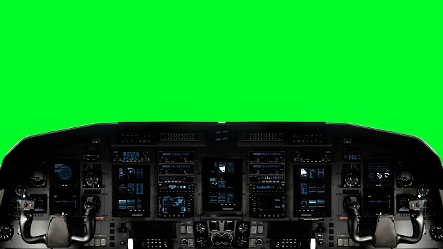 未来的宇宙飞船驾驶舱在绿色屏幕上的背景绿色屏幕视频素材