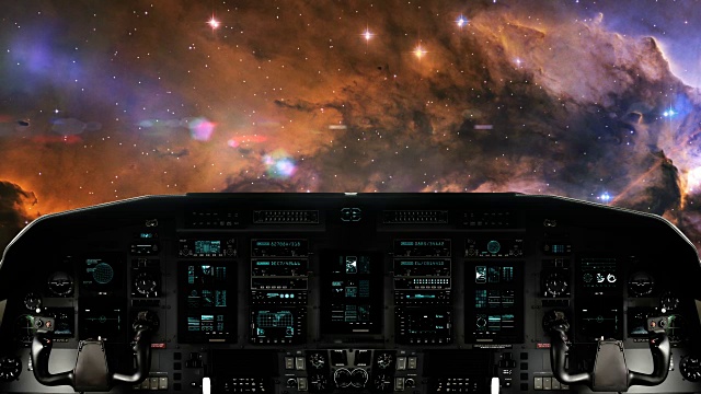 未来宇宙飞船在美丽的星系中旅行视频素材