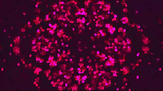 马赛克与紫罗兰闪烁明亮的粒子，现代计算机生成的背景，3D渲染视频下载