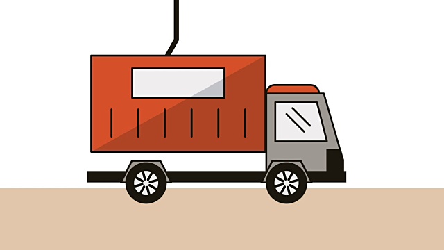 卡车与集装箱配送服务的动画视频下载
