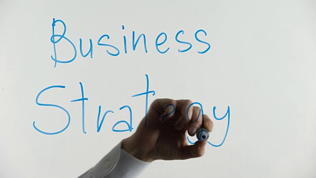 商业战略短语写在玻璃上，公司规划，咨询服务视频下载