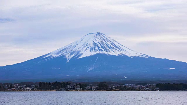 富士山冬季4K时间。富士山,日本视频素材