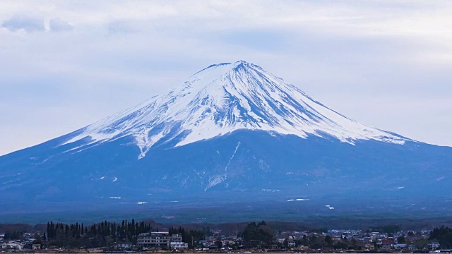 富士山冬季4K时间。富士山,日本视频素材