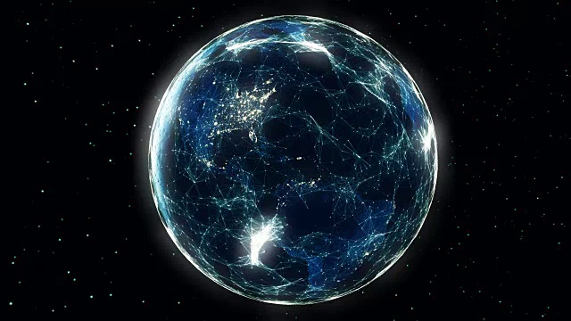 网络数据在未来的地球上流动。视频下载