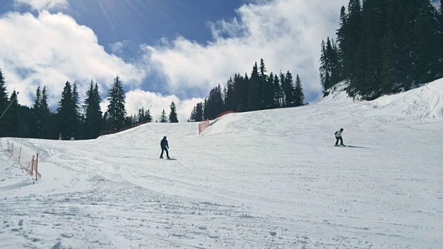 滑雪胜地快速移动的云视频下载