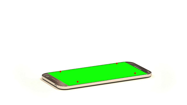 智能手机上的白色背景与色度键显示和标志的透视视频素材