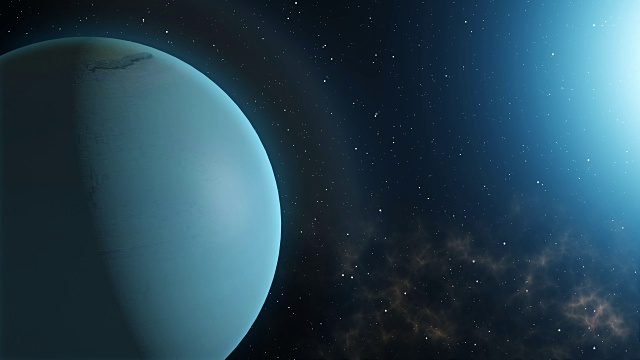 行星天王星在太空中旋转视频素材