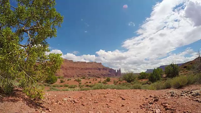 沙漠中的红岩地层台地视频素材