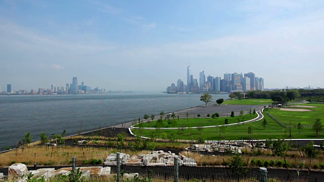 纽约哈德逊河和曼哈顿景观视频下载