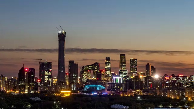 延时摄影,日落,北京cbd,国内著名景点视频素材