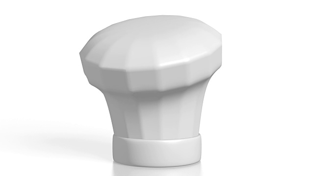 3D厨师的帽子在白色的背景视频素材