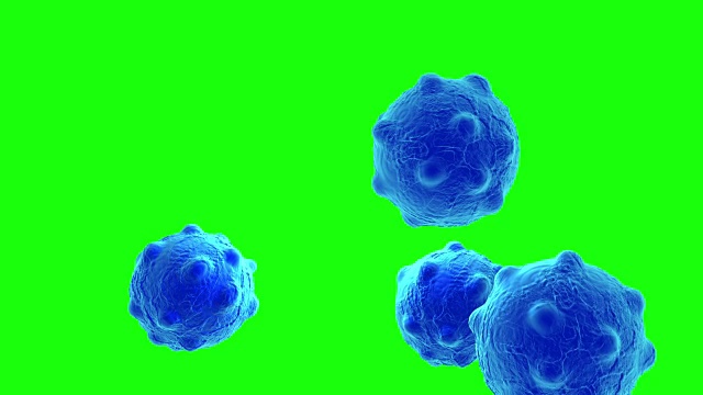 平移和变焦相机-癌细胞与高细节在绿色屏幕上视频下载