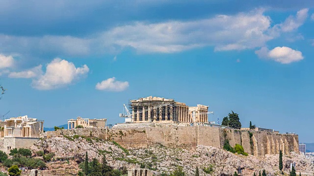 希腊雅典卫城帕台农神庙的历史视频下载
