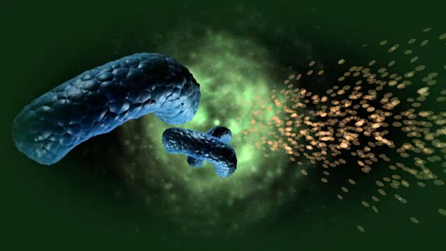 癌症图像背景上的癌细胞的三维动画视频下载