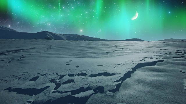冰原上的北极光视频素材
