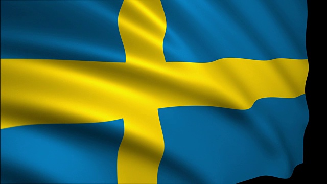 3D渲染瑞典国旗视频下载