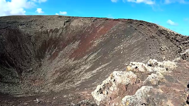 卡尔德龙Hondo火山口，富埃特文图拉，火山岩，火山岛，4K视频素材