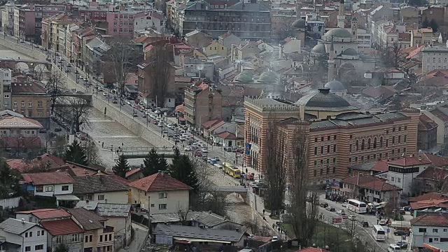 萨拉热窝全景，波斯尼亚和黑塞哥维那视频下载
