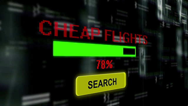 在网上搜索便宜的航班视频素材