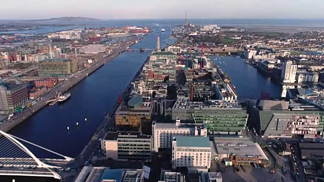 鸟瞰图都柏林城市视频素材
