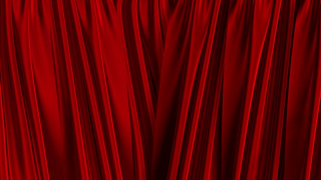 红色的窗帘打开。绿屏,4 k。3840 x2160。视频素材