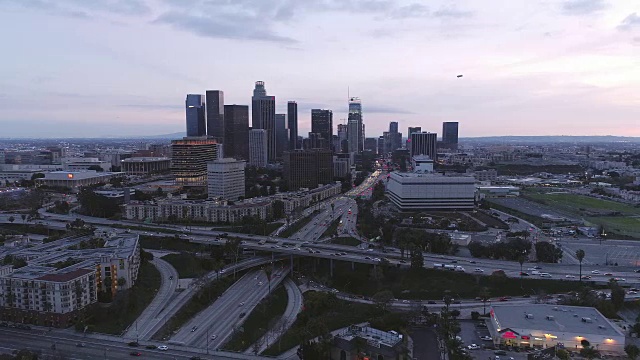 航空洛杉矶市中心视频素材