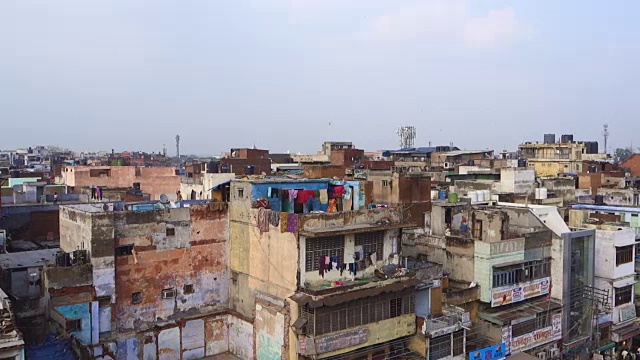 新德里街头生活全景视频素材