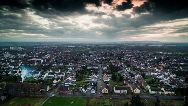 航拍德国一个小镇视频素材