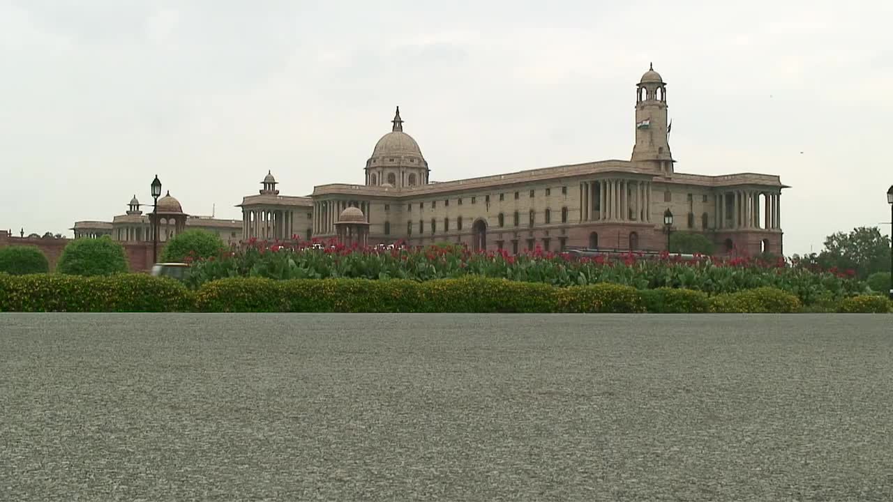 WS印度议会大厦，德里，印度视频下载