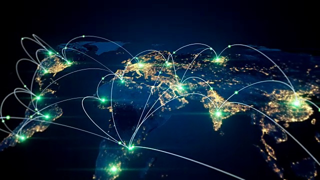 全球商业理念的联系和信息的传递在世界各地视频素材