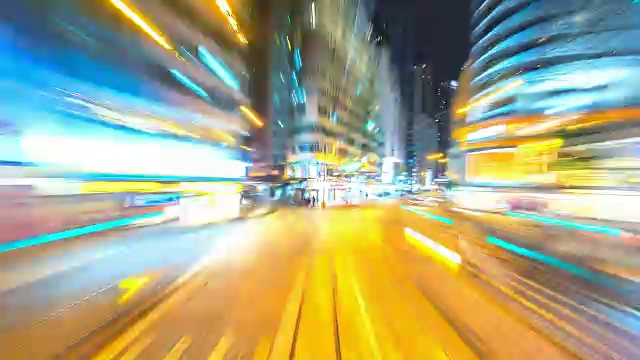 4 k。时间流逝电车快速运动在香港城市视频素材